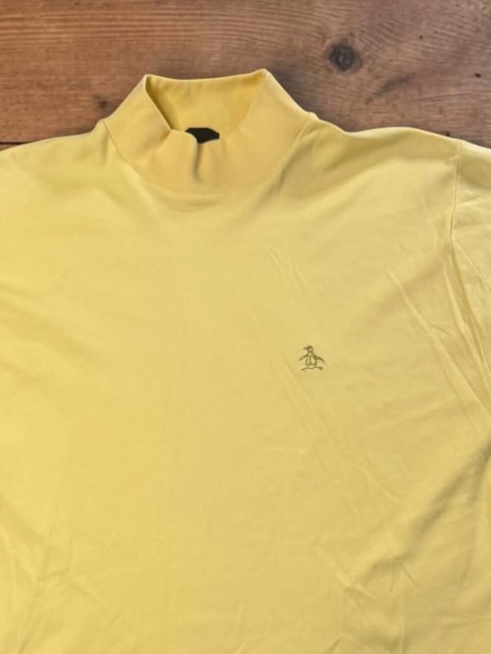 RARE Vintage 1970s/1980s Munsingwear Grand Slam Mock Neck T-Shirt Pastel Yellow